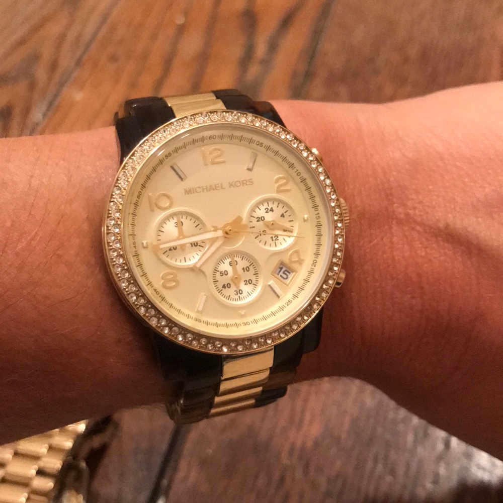 Michael Kors tortoise shell watch